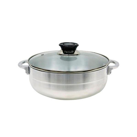 Olla de aluminio con tapa de vídrio