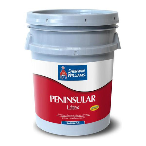 Pintura de látex peninsular satinado base blanco de 19 litros., Sherwin willians