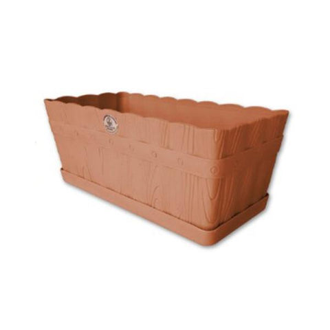 Pote cuadrado color terracota, Plastico la ardilla