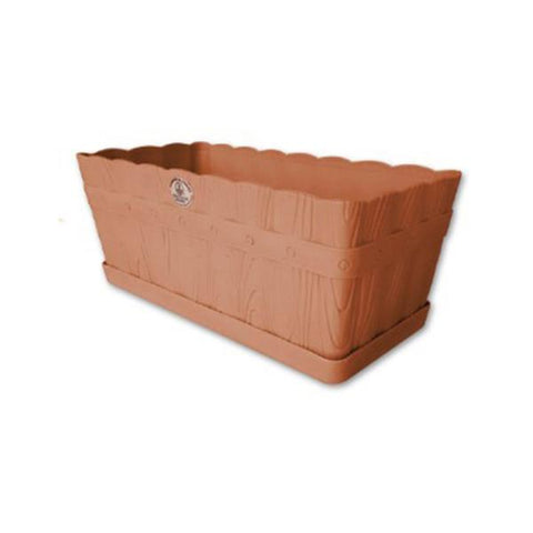 Pote cuadrado de 13x7x5.5" terracota, Plastico la ardilla