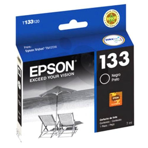 EPSON T133 DURABRITE ULTRA INK, CARTUCHO DE TINTA, NEGRO, CODIGO: T133120-AL, PARA: STYLUS TX133 TX130 TX135 (RELATED TERMS: TX-133 TX-130 TX-135 133)
