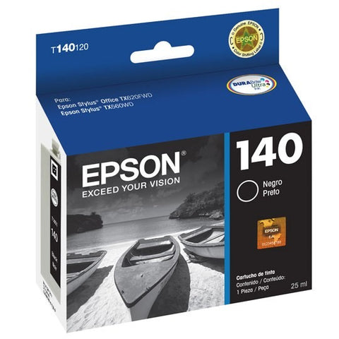 EPSON T140 DURABRITE ULTRA INK, CARTUCHO DE TINTA, NEGRO, CODIGO: T140120-AL, PARA: WORKFORCE T42WD (RELATED TERMS: T-42WD 140)