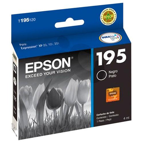 EPSON T195 DURABRITE ULTRA INK, CARTUCHO DE TINTA, NEGRO, CODIGO: T195120-AL, PARA: EXPRESSION XP101 (RELATED TERMS: XP-101 195 )