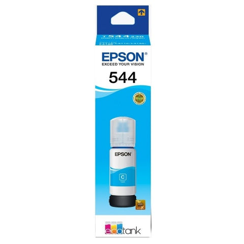 EPSON T544 ECOTANK, BOTELLA DE TINTA, CIAN, CODIGO: T544220-AL, PARA: ECOTANK L3110 L3150 (RELATED TERMS: 544 3110 3150 L-3110 L-3150)