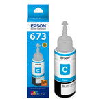 EPSON T673 CISS, BOTELLA DE TINTA, CIAN, CODIGO: T673220-AL, PARA: ECOTANK L800 L805 L810 L850 L1801 (RELATED TERMS: T673220 673)