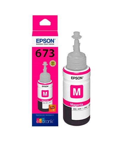 EPSON T673 CISS, BOTELLA DE TINTA, MAGENTA, CODIGO: T673320-AL, PARA: ECOTANK L800 L805 L810 L850 L1802 (RELATED TERMS: T673320 673)