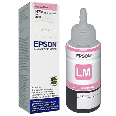 EPSON T673 CISS, BOTELLA DE TINTA, MAGENTA CLARO, CODIGO: T673620-AL, PARA: ECOTANK L800 L805 L810 L850 L1805 (RELATED TERMS: T673620 673)