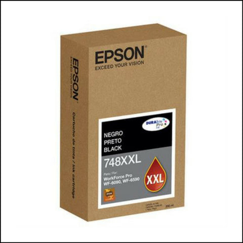 EPSON T748 XXL, BOTELLA DE TINTA, NEGRO, CODIGO: T748XXL120-AL, PARA: WORKFORCE PRO WF-6090 WF-6590 (RELATED TERMS: WORKFORCEPRO 6090 6590 WF6090 WF6590)