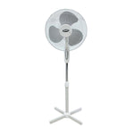 Abanico blanco de pedestal con lámpara de 16" con 3 velocidades, Genaire