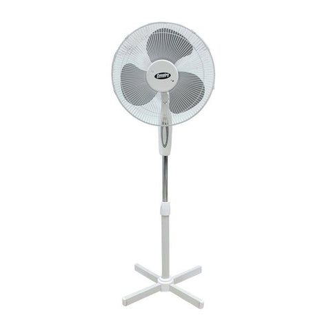 Abanico blanco de pedestal con lámpara de 16" con 3 velocidades, Genaire