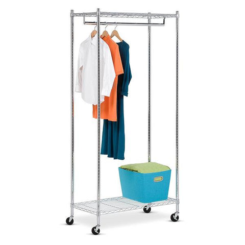 Organizador cromado para ropa con ruedas, Honey-can-do