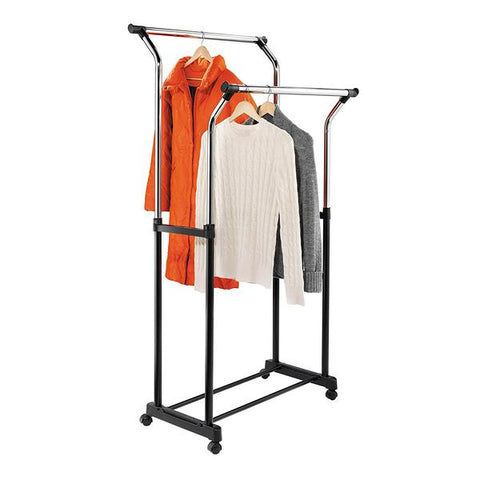 Organizador cromado para ropa con ruedas, Honey-can-do