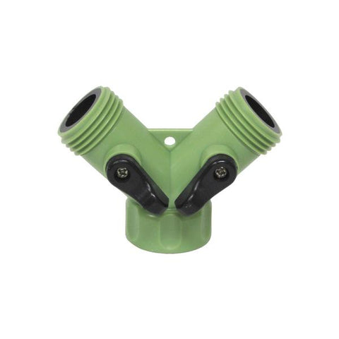 Conector tipo "y" de plástico con válvula de cierre, Best garden
