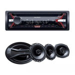 Marca: SONY, RADIOS PARA AUTO, KIT DE REPRODUCTOR DE CD Y USB PARA AUTO CON 4 BOCINAS 2 REDONDAS Y DOS OVALADAS 55WX4
