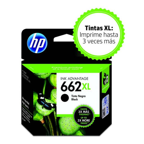 Marca: HP, CONSUMIBLES PARA IMPRESIÓN, Cartucho de tinta HP 662XL negra Original (CZ105AL)