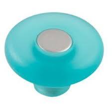 Tirador de hongo de plástico azul para mueble, Pacifica hardware