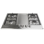 NISATO, ESTUFA EMPOTRABLE, 27" ACERO INOXIDABLE, PARRILLAS ESMALTADAS, 4 QUEMADORES, ENCENDIDO ELECTRICO