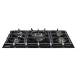 NISATO, ESTUFA EMPOTRABLE, 30" ACABADO EN VIDRIO TEMPLADO NEGRO, 5 QUEMADORES, ENCENDIDO ELECTRICO, INCLUYE PARRILLA WOK