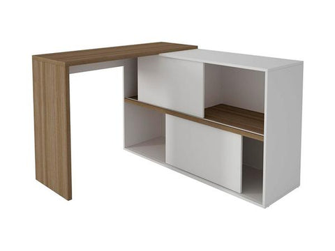 Mesa de computadora color roble-blanco, Brv moveis