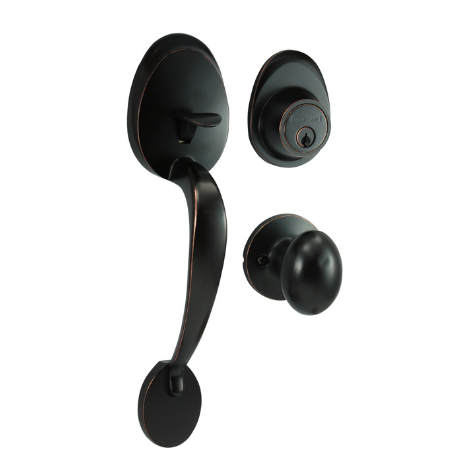 Cerradura honeywell con set de manijas tipo pera, Honeywell