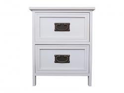 Mesa de 2 cajones color blanco