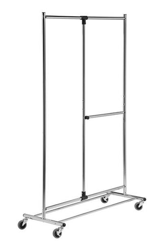 Organizador cromado ajustable para ropa de 2 niveles, Honey-can-do