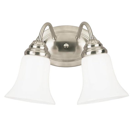 Lámpara de níquel cepillado para pared con 2 luces de 60w, Westinghouse