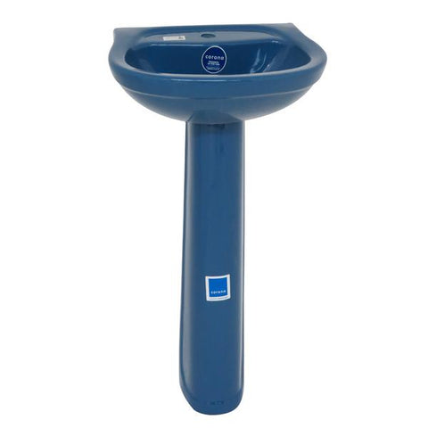 Lavamanos acuacer con pedestal color azul, Corona