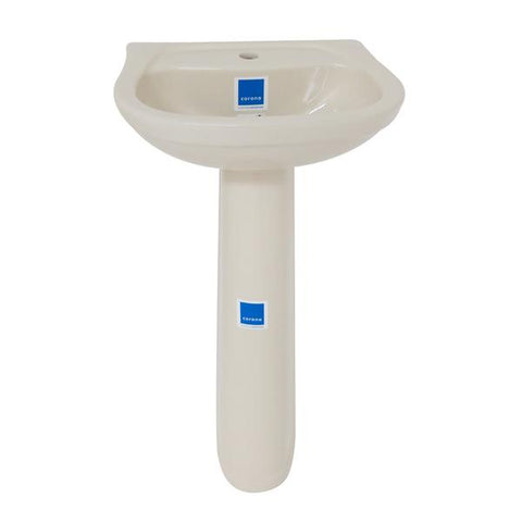 Lavamanos acuacer con pedestal color blanco hueso, Corona