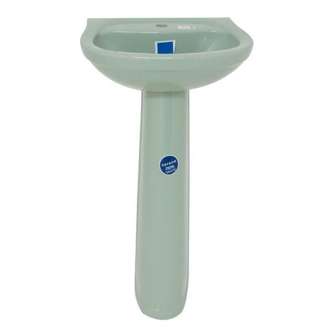 Lavamanos acuacer con pedestal color verde claro, Corona