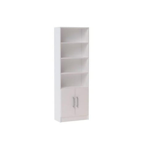 Librero blanco con gabinetes, Brv moveis