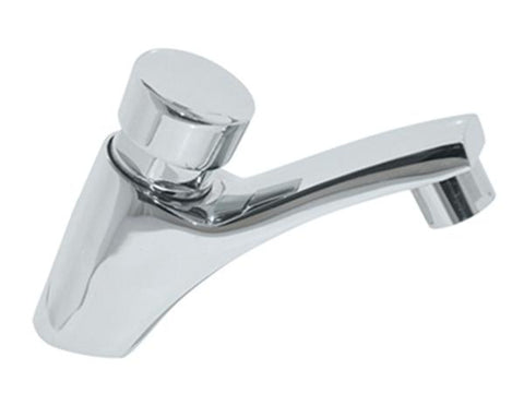 Llave de lavamanos sencilla con temporizador cromada aquatek, Aquatek
