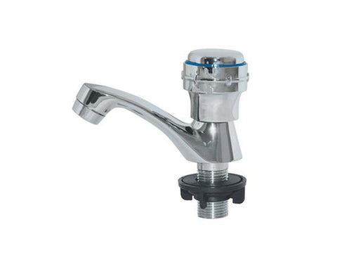 Llave para lavamanos cromada sencilla de 1/4" con copa de metal aquatek, Aquatek
