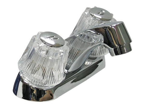 Llave doble para lavamano con mango acrílico aquatek, Aquatek