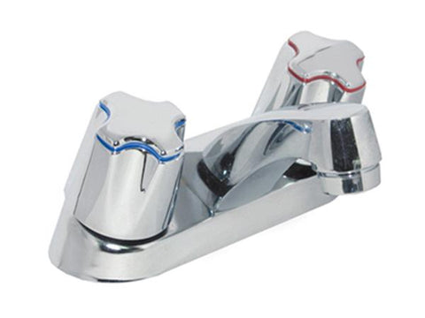 Llave doble para lavamanos con copas de metal aquatek, Aquatek