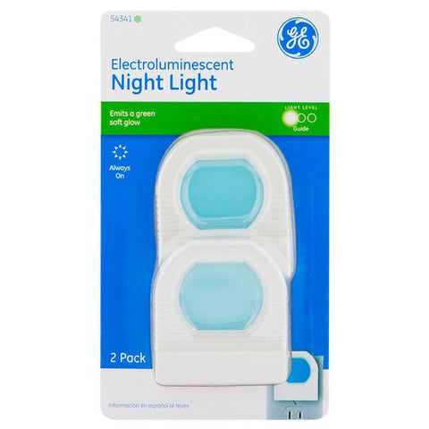 Paquete de 2 luces de noche fosforescente celeste, General electric
