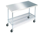 Mesa de acero inoxidable con ruedas, Seville classics
