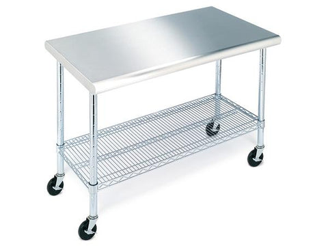 Mesa de acero inoxidable con ruedas, Seville classics