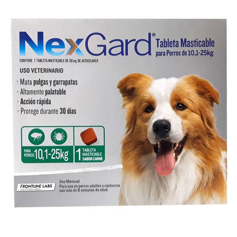 Nexgard comprimido masticable para perros 10 a 25 kg