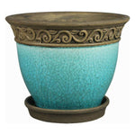 Pote de 6" cerámico teal cadiz
