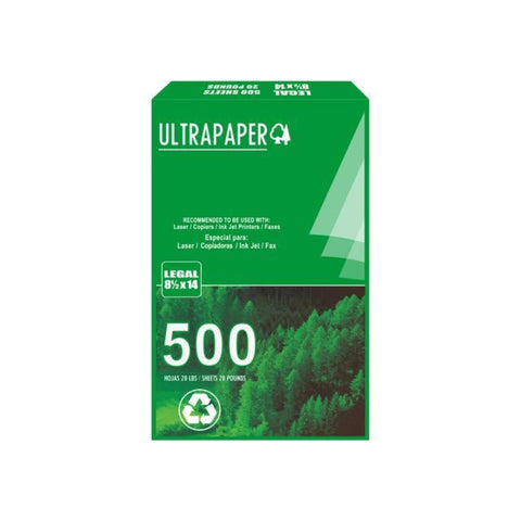 Papel Bond 20 libras 8.5x14" Marca Ultra Paper Resma de Papel