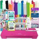 Silhouette Cameo 3 Bluetooth w/26 Oracal Sheets, Guides, 24 Pens and More Color Rosado