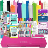 Silhouette Cameo 3 Bluetooth w/26 Oracal Sheets, Guides, 24 Pens and More Color Rosado