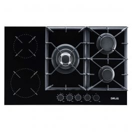 Estufa Dual Empotrable Drija Sicilia76 | 76cm | 5 Quemadores | Vitrocerámica | Negro